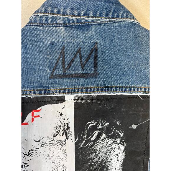 Brooklyn Cloth Denim Jacket L Self-Made Graphic Jean Patchwork Streetwear - Picture 8 of 14